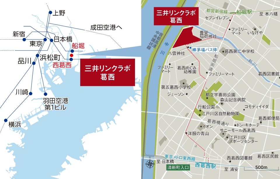 Access Map of Mitsui Link Lab Kasai