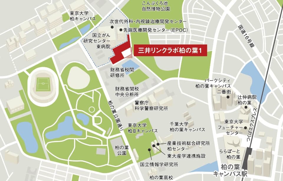 Access map of Mitsui Link Lab Kashiwanoha 1